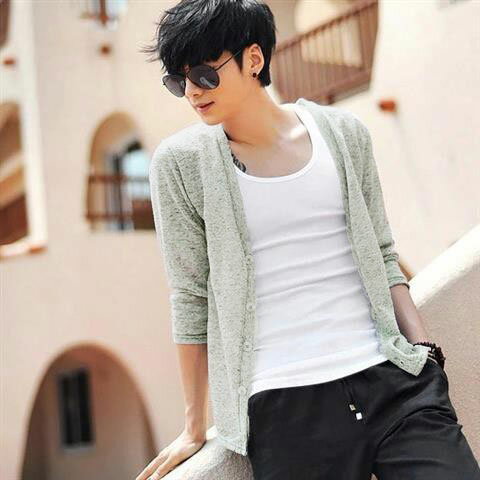 カーディガン メンズ サマー 長袖 薄手 軽量 透け感 オフィス 夏用 夏 冷房対策 サマーニット ニットソー トップス 黒 メンズファッション 服 夏服 おしゃれ 細身