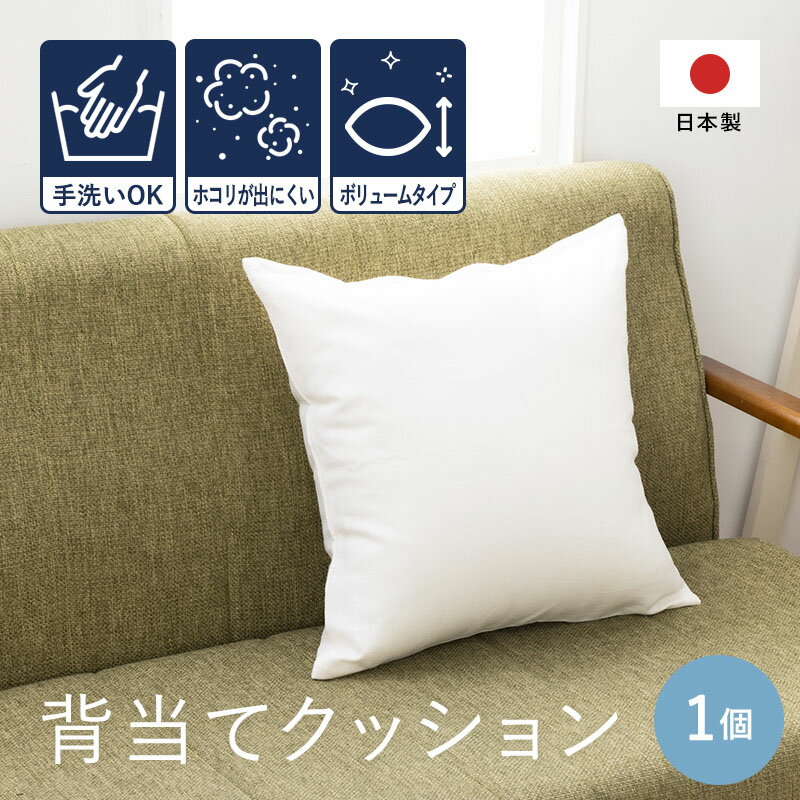 【送料無料】クッション 中身 1個 45 × 45 cm ヌード 背当て 手芸 硬め 固め ホコリが出にくい ハウスダウト 洗える ウォッシャブル 手芸 日本製...
