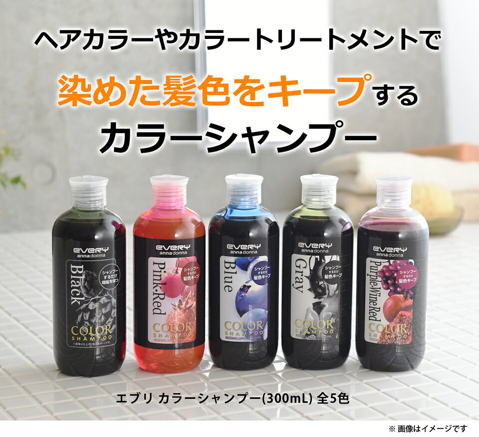 【公式ショップ】エブリ　カラーシャンプー (300mL)(アンナドンナ シャンプー カラー剤 カラーリング 髪色 長持ち 維持 キープ アッシュ ヘアカラー 青 ピンク グレー カラー ブルー 赤 シャンプー 紫 ヘア 髪染め カラーシャンプー赤 セルフカラー カラー ヘアケア) annadonna-10000407 アンナドンナ 公式 楽天市場店 サンプル画像2