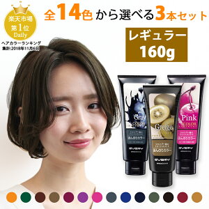 【公式ショップ】【送料無料】 エブリ カラートリートメント (160g) 選べる3本セット (ヘアカラートリートメント アッシュ ヘアカラー 青 ピンク グレー トリートメント カラー ブルー 白髪 髪染め 白髪染め カラー剤 ヘアケア ヘアーカラー 紫 パープル グリーン)