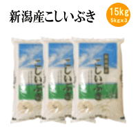 【新米】新潟産こしいぶき15kg(5kgx3袋)令和元年産【送料無料※北海道・四国・九州・沖縄を除く】お中元 お歳暮 ギフト