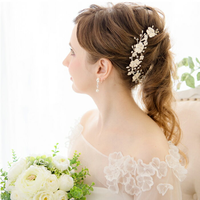 受賞店舗 ナチュラル散りばめフラワー 長目のワイヤーヘアアクセ ヘッドドレス ビジュー 結婚式 カチューシャ ヘアアクセサリー ヘアアクセサリー ウェディング 結婚式 ウェディング ヘ Michelleleml Com