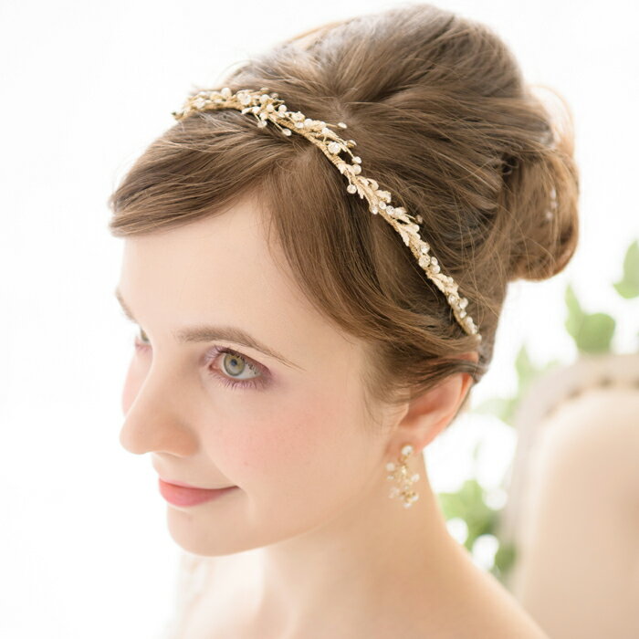 【シンプルな小枝リース】【選べるシルバー＆ゴールド】ヘッドドレス ビジュー　　結婚式 カチューシャ ヘアアクセサリー ヘアアクセサリー ウェディング 結婚式 ウェディング ヘッドドレス 小枝 ヘッドドレス