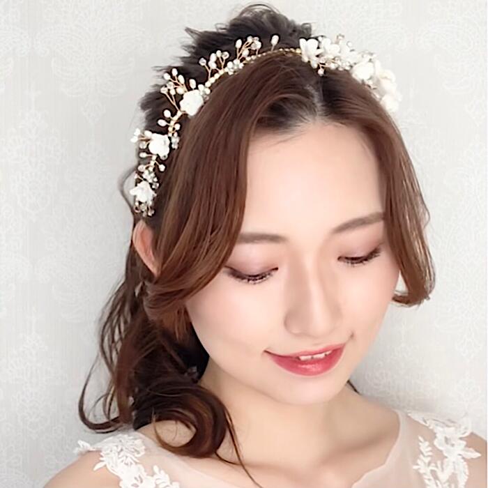 楽天ANNAN WEDDINGsale【ワイヤーで自由な花嫁ヘア】小枝アクセサリー 小枝 ヘッドピース ヘッドパーツ ヘッドコサージュ 髪飾り パール ナチュラル ゴールド ティアラ ウエディング ブライダル 花嫁 結婚式 ブライダルアクセサリー ウエディングアクセサリー