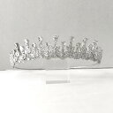 【横幅広めのティアラ】【新作人気デザイン】 結婚式 ジルコン 挙式 ウェディング ビジュー プリンセス 王冠 ダイヤモンド風 大きめティアラ