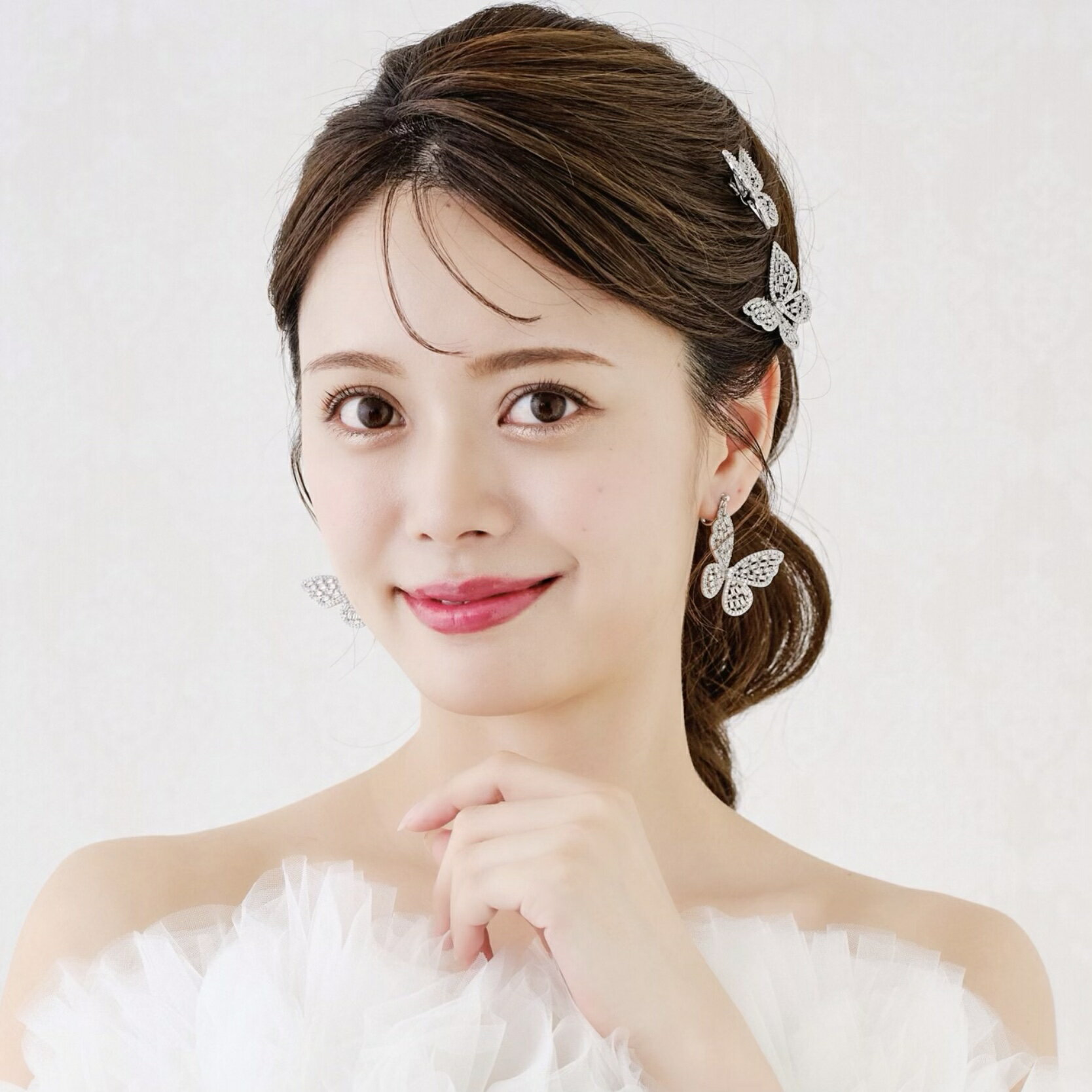 Rakuten - ウェディング イヤリング 大ぶり ブライダルアクセサリー　結婚式アクセサリー　ウェディング　パーティ　パール　ブライダル お花 ウエディング イヤリング　ピアス ビジュー ウエディング ブライダル 花嫁 結婚式 ブライダルアクセサリー 海外挙式 披露宴