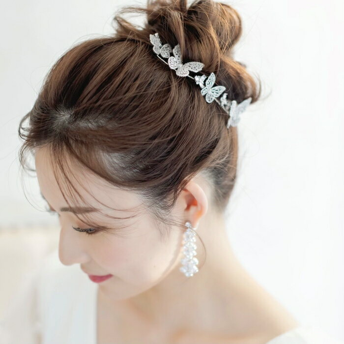 ANNAN WEDDING SHOP WEDDING ACCESSORY 最高にフェミニンなちょうちょモチーフのヘッドドレス ちょうちょモチーフヘッドドレス　MA205 DESIGN 最高品位の3A級ジルコニアのちょうちょモチーフがまばゆく...