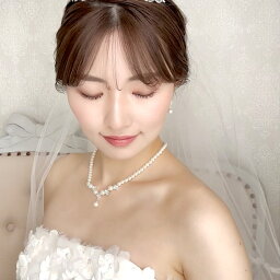 【清楚なパールネックレス】【小花ビジューのきらめき】結婚式アクセサリー ネックレス 結婚式 ネックレス ウエディングネックレス ブライダルネックレス ラインストーンネックレス パーティーネックレス 結婚式ドレス 　ブライダル