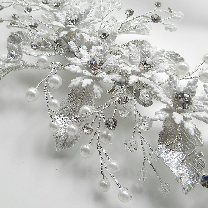 小枝パーツヘッドドレス 雪の結晶の様にキラキラ ウェディング ヘッドドレス ビジュー 結婚式 カチューシャ ヘアアクセサリー ヘアアクセサリー ウェディング 結婚式 ウェディ