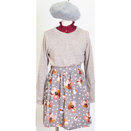 在庫限り【セットアップ風】ツーピース風切替ニットソーワンピース♪ドッキング長袖ニットソードレス♪【レディース・婦人服・オールインワン】[冬物][秋物][春物]