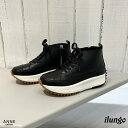 ◇ ilungo イルンゴ 厚底ファスナースニーカー │ スニーカー ファスナー 靴 厚底 シューズ レディース 軽量 軽い 歩きやすい きれいめ 幅広 紐 通学 レザー