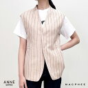 すっきりとしたノーカラーデザインのジレ。 リラックス感のあるシルエットをウエストベルトで調整し、お好みのフィット感で着用いただけます。