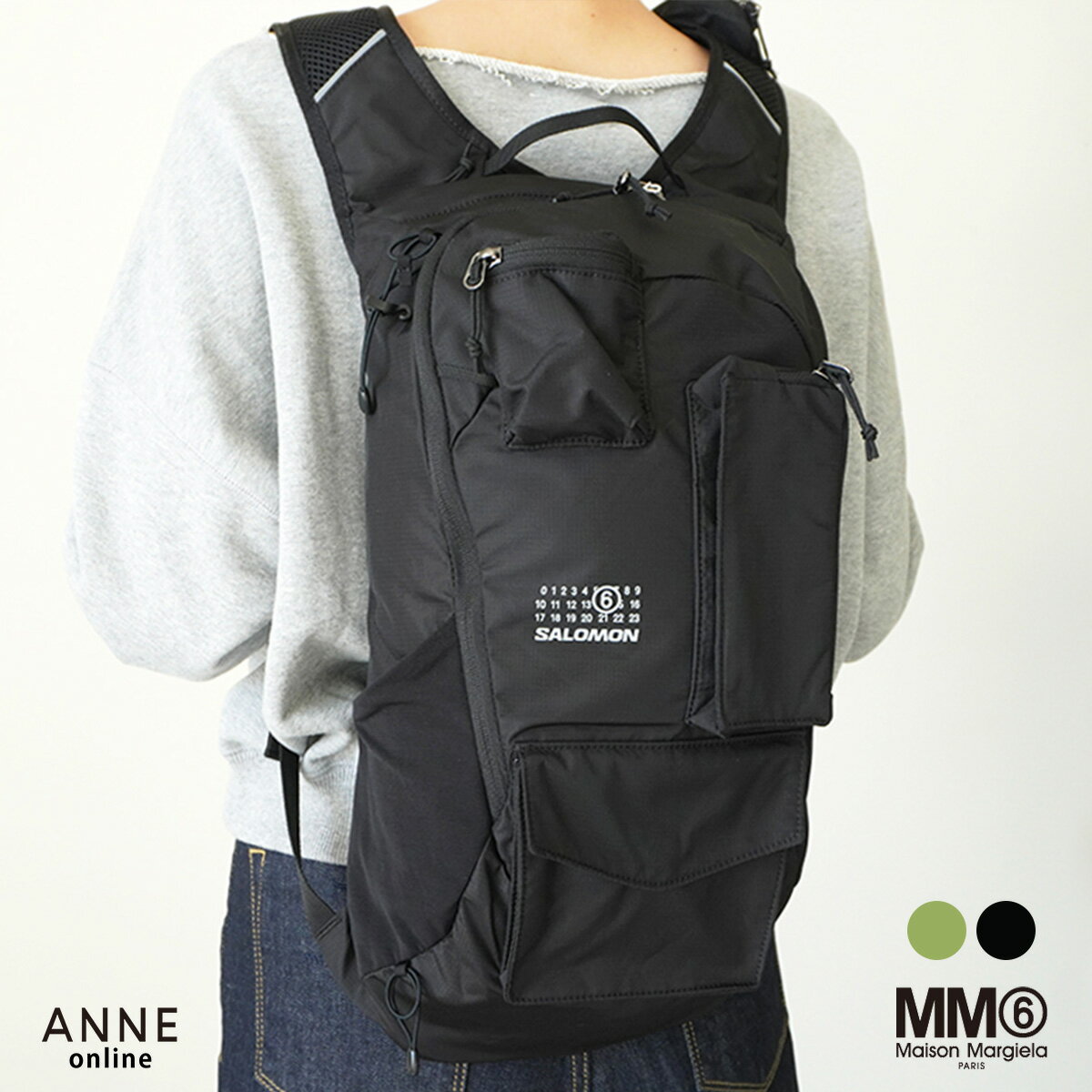 ◇ MM6 メゾンマルジェラ MM6×SALOMONニューメリックナイロンバックパック │ エムエムシックス mm6 バッグ マルジェラサロモン バックパック 大容量のサムネイル