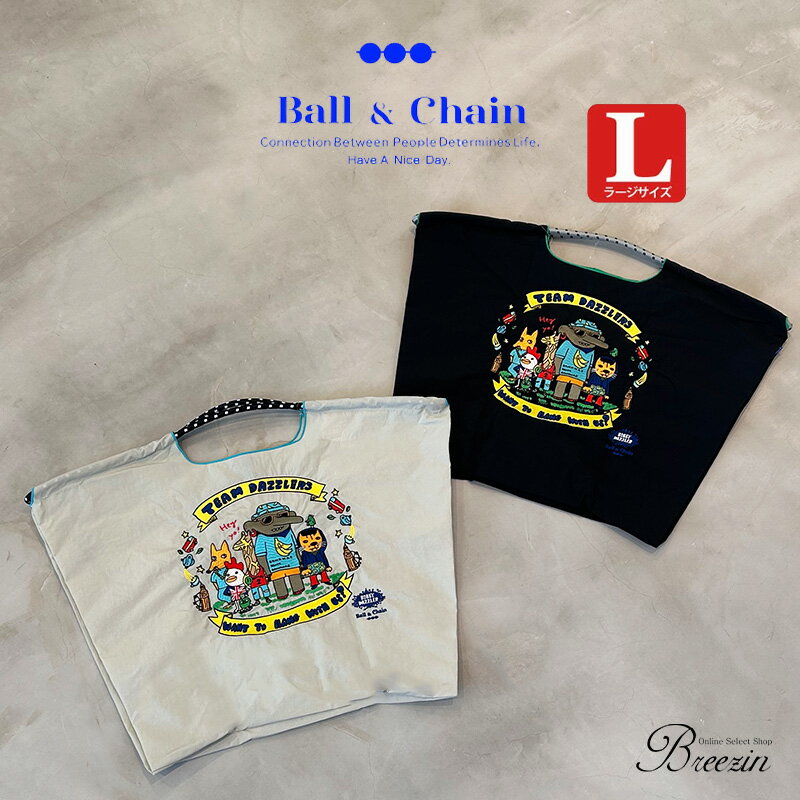 楽天セレクトショップBreezin正規品【 Ball＆Chain ボールアンドチェーン 】 BOBBY DAZZLER TEAM刺繍エコバッグ 322103 Lサイズ Ball＆Chain正規販売店 バッグ ボビーダズラー BOBBY DAZZLER 〈2点以上購入で最短翌日お届けの宅配便発送！〉