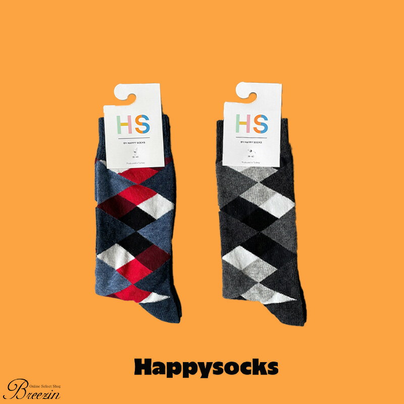 【 Happysocks 】 ハッピーソックス ブロークンアーガイル アーガイル ソックス 靴下 メンズ靴下 レディース靴下 ギフト プレゼント 2023年 秋 冬 秋冬 おしゃれ 10201902