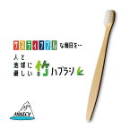 【人と地球にやさしい竹歯ブラシ】　オーガニック竹ハンドル×植物由来バイオナイロン毛　パッケージも紙製採用。　出来る事からはじめてみました。　環境配慮の脱プラ歯ブラシです。　　歯ブラシ　ハブラシ　竹　サスティナブル　SDGs取組　脱プラ　アヌシ