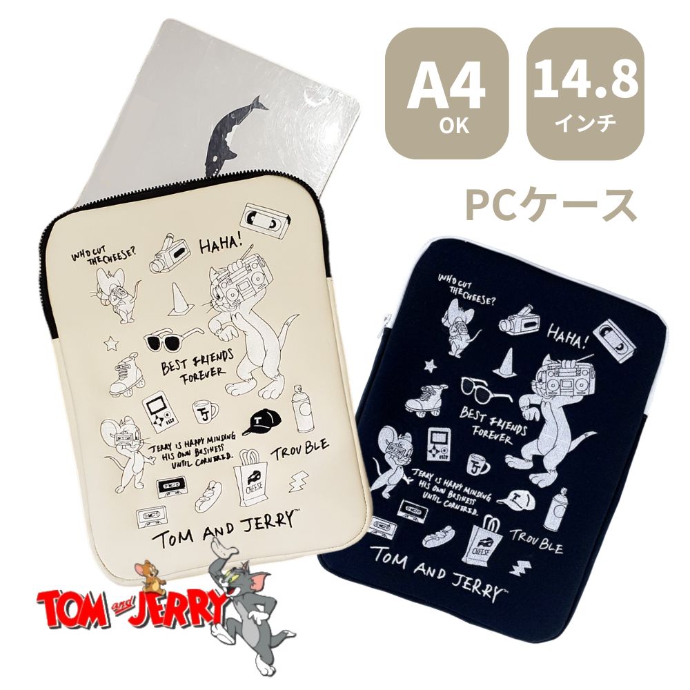 樂天商城 - トム＆ジェリー タブレットケース アニメ タブレット 収納 ケース パソコン スリーブ タブレット収納 PC iPad フラットポーチ 11 12 13 14 14.8インチ かわいい タブレットポーチ PCバッグ pcケース 保護 軽量