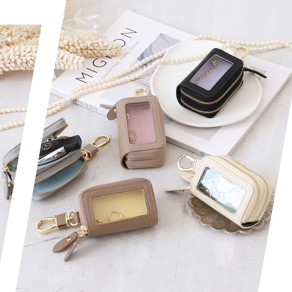 【おしゃれバイカラーで新登場！】キーケース スマートキー ケース2個収納 クリア...