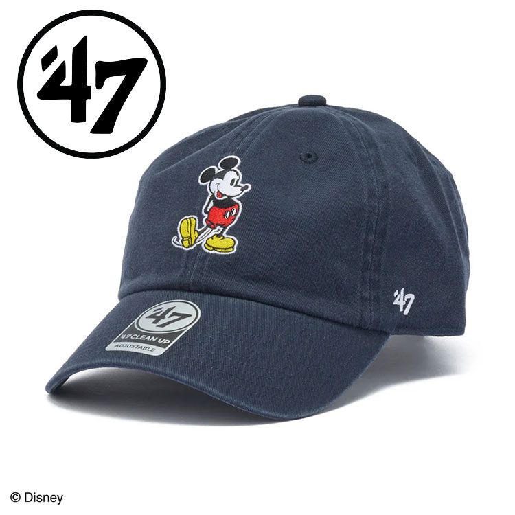樂天商城 - 【お買い物マラソンMAX3,500円OFFクーポン発行中!!有効期間：5/9(土)20:00〜5/16(土)01:59迄】47 フォーティーセブン クリーンナップ Disney ミッキーマウス ネイビー 14920468 帽子 キャップ