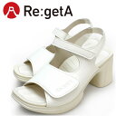 リゲッタ カジュアル バックベルト付きローリングヒールサンダル RW-1002 RW1002-OWH(4)
