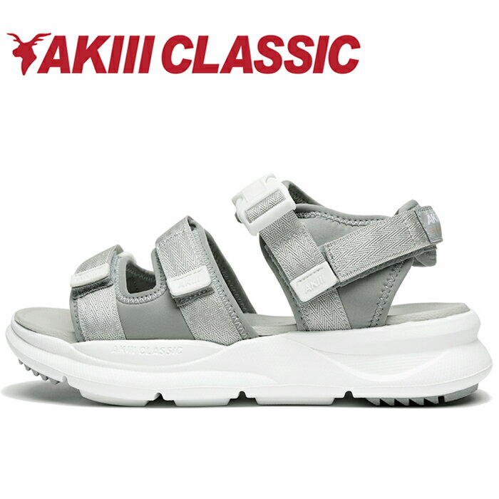 Sports Sandal - 【お買い物マラソンMAX3,500円OFFクーポン発行中!!有効期間：5/9(土)20:00〜5/16(土)01:59迄】【決算処分プライス】 アキクラシック AKIII VEGAS AKC-0034-GRY メンズ レディース サンダル ※返品不可※