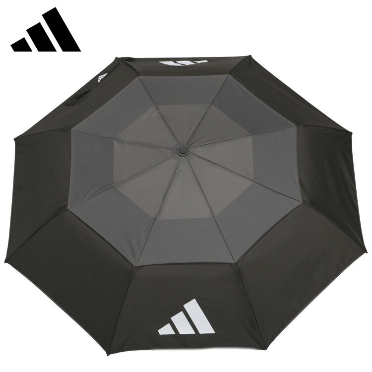 ADIDAS - 【お買い物マラソン62時間限定全品ポイント5倍!!最大20倍!!有効期間:4/24(金)20:00〜4/27(月)09:59迄】アディダスゴルフ 晴れ雨兼用 耐久撥水 UVカット 折畳み コンパクト アンブレラ ODX54 2026モデル 日本正規品