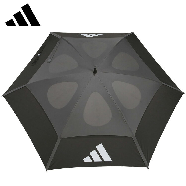 ADIDAS - 【お買い物マラソン62時間限定全品ポイント5倍!!最大20倍!!有効期間:4/24(金)20:00〜4/27(月)09:59迄】アディダスゴルフ 晴れ雨兼用 耐久撥水 UVカット ダブルキャノピー アンブレラ ODX56 2026モデル 日本正規品