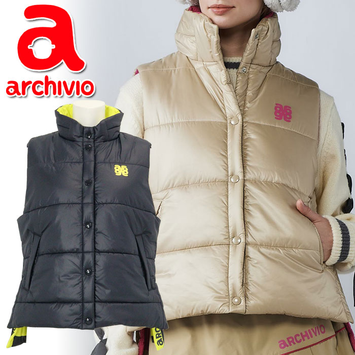 【感謝祭連動MAX3,900円OFFクーポン発行中!!有効期間:11/14(金)10:00〜11/16(日)23:59迄】【数量限定おまけつき】 アルチビオ 秋冬 ゴルフ 中綿サイドロゴベスト レディース A514013