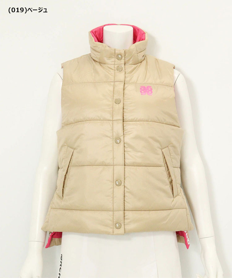 【感謝祭連動MAX3,900円OFFクーポン発行中!!有効期間:11/14(金)10:00〜11/16(日)23:59迄】【数量限定おまけつき】 アルチビオ 秋冬 ゴルフ 中綿サイドロゴベスト レディース A514013