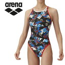 メール便配送 アリーナ arena 水泳(競泳) トレーニングワンピース(オープンバック) AS4FWM50G-BKRD