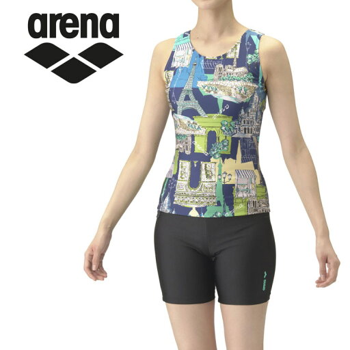 メール便配送 アリーナ arena 水泳(競泳) フィットネスセパレーツ(Uバック・ミドルレッグ・差し込みパッド) AS4FWF47W-NVBK メール便配送 アリーナ arena 水泳(競泳) フィットネスセパレーツ(Uバック・ミドルレッグ・差し込みパッド) AS4FWF47W-NVBK