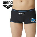 メール便配送 アリーナ arena 水泳(競泳) トレーニングスパッツ(ショートレッグ) AS4FWM09B-BK03(4)
