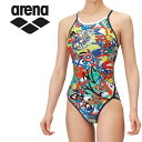 メール便配送 アリーナ 水泳 トレーニングワンピース(オープンバック) ガールズ AS5SWM50G-RDNV