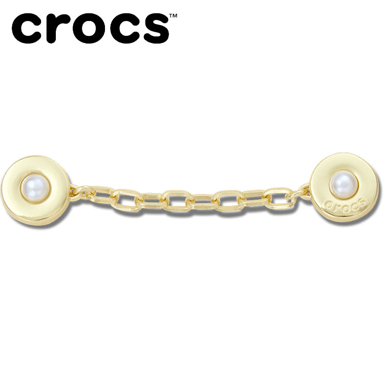 【先着順！！0のつく日MAX3,500円OFFクーポン発行中！！有効期間:1/30(金)00:00〜1/30日(金)23:59迄】メール便配送 クロックス crocs ジビッツ Gold Chain with Pearl Rivets 10017435の商品画像