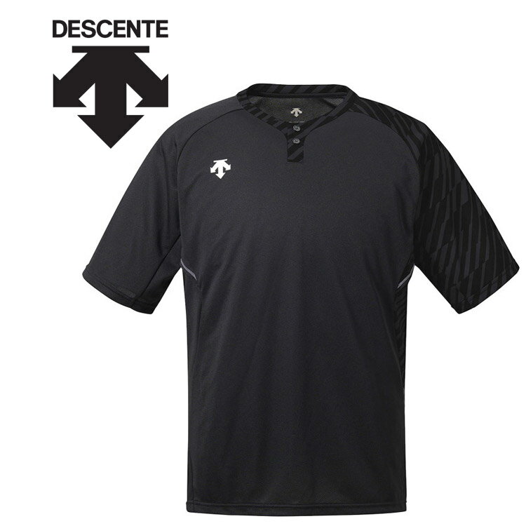 メール便配送 デサント DESCENTE 野球 2ボタンベースボールシャツ メンズ DB-127-BLK