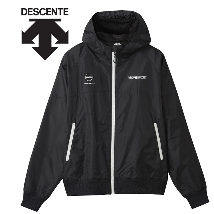 デサント DESCENTE 裏メッシュ ウィンドブレーカー バイカラーフルジップフーディー メンズ DMMXJF11-BK