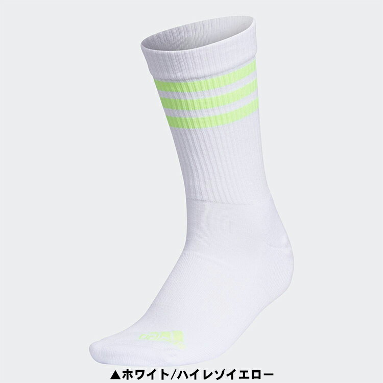 【ゆうパケット配送】 アディダス ゴルフ ウィメンズ スリーストライプ クルーソックス 靴下 レディース 22876