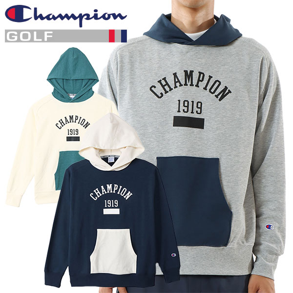 クリアランスセール チャンピオン ゴルフウェア メンズ テック ウィーブ テリー フーデット スウェット シャツ C3-XG102 春夏
