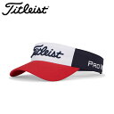 Titleist Tour Performance Visor TH8VTPS人気のツアーパフォーマンスバイザー。■サイズ：フリー(57〜59cm)■素材：ポリエステル97％ ポリウレタン3%■カラー：ネイビー×ホワイト×レッド■原産国：中国【メーカー取り寄せ商品】在庫の有無・納期は改めてご連絡させていただきます。取り寄せの為、ご購入いただけましても、欠品・完売の場合もございます。