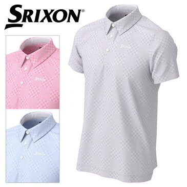 【クリアランスセール】 スリクソン 親子チェッカーシングルジャカードシャツ メンズ 春夏 ゴルフウェア RGMPJA14