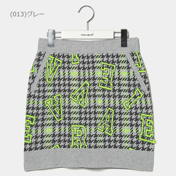 クリアランス ビバハート チェックJQロゴニットスカート レディース 2022秋冬 ゴルフウェア 012-77040