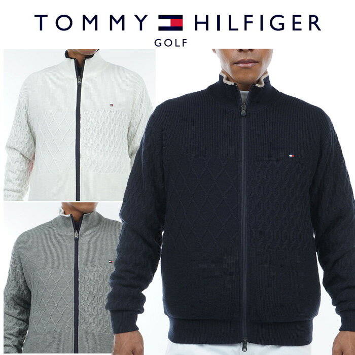 クリアランスセール トミーヒルフィガーゴルフ リバーシブル フルジップジャケット メンズ 秋冬 ゴルフウェア THMA373