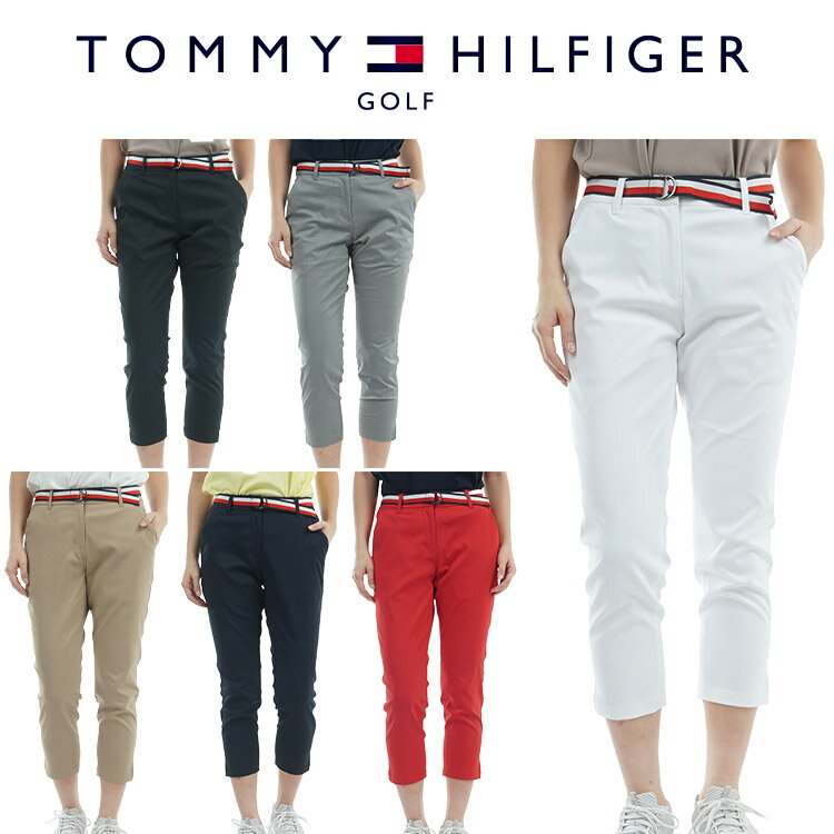 【ブラックフライデーMAX3,000円OFFクーポン発行中!!有効期間:11/20(木)20:00~11/27(木)01:59迄】クリアランス トミーヒルフィガーゴルフ ベルテッドツイル 3/4パンツ レディース 2025春夏 ゴルフウェア THLA505