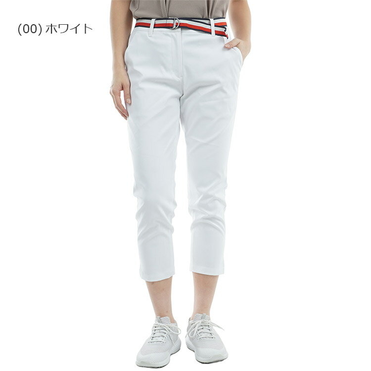 【ブラックフライデーMAX3,000円OFFクーポン発行中!!有効期間:11/20(木)20:00~11/27(木)01:59迄】クリアランス トミーヒルフィガーゴルフ ベルテッドツイル 3/4パンツ レディース 2025春夏 ゴルフウェア THLA505