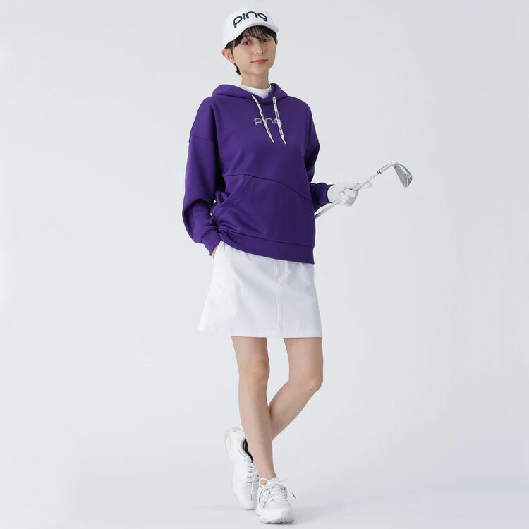 【感謝祭連動MAX3,900円OFFクーポン発行中!!有効期間:11/14(金)10:00〜11/16(日)23:59迄】ピン PING アシンメトリーポケット カルイシ KARUISHI フーディー スウェット レディース 2025秋冬 ゴルフウェア 622-5262800