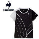 メール便配送 ルコック スポルティフ le coq sportif テニス グラフィックゲームシャツ ウィメンズ QTWXJA90-BK