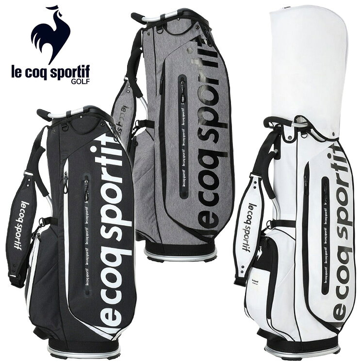 フランス生まれのルコックスポルティフ(le coq sportif golf)が、機能性とファッション性あふれる、お洒落なゴルフスタイルを創造します。1.9kg台の軽さを実現した、8.5型超軽量アルミフレームキャディバッグ。【fits-all series】ゴルフがより快適になるアイテムの提案。「見た目からは想像できない軽さ」をコンセプトに、持ち運びのしやすさを追求した1.9kg台の軽量設計。軽量ながらも、大胆なグラフィックロゴや止水テープ風デザイン、立体感のあるサイドポケットなど細部のディテールを重視。ボールポケット部分の樹脂ワッペンがアクセントとなり、ルコックらしいスポーティさを演出。1.9kg台 / 8.5型 / 4分割 / 47インチ対応 / アルミフレーム※ネームプレートは付属しておりません原産国：中国メーカー希望小売価格はメーカーサイトに基づいて掲載しています
