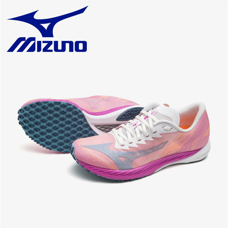 ■ミズノ公式オンライン / 陸上競技 / シューズ / レーシングWAVE DUEL 33代目はMIZUNO ENERZY LITEを搭載。更なる軽量性とエネルギーリターンで高速走行を実現。■サイズ22.0～26.0cm■カラー20：オレンジ×ブルーグリーン×ピンク■素材甲材／合成繊維、人工皮革底材／合成底■原産国ベトナム製■質量約145g（24.5cm片方）■インソールアナトミカルカップインソール（取り外し可）■シューズ幅2E相当の方向け■発売シーズン20）2023年春夏64）2022年春夏04）2021年秋冬【メーカー取り寄せ商品】 こちらの商品はメーカー手配の為、完売の場合もございます。在庫の有無・納期のご連絡はご注文受付メールにてご確認下さい。メーカー希望小売価格はメーカーサイトに基づいて掲載しています