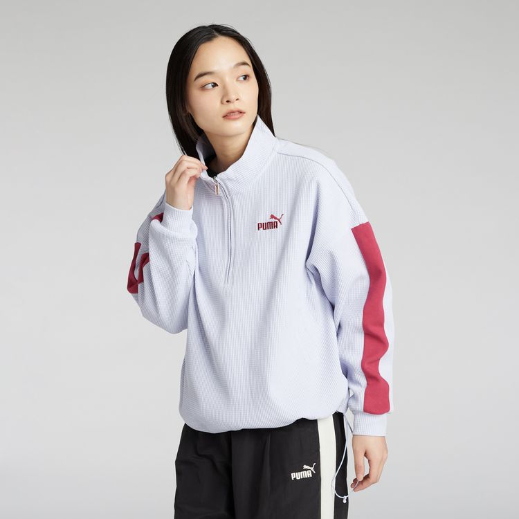 【お買い物マラソンMAX3,500円OFFクーポン発行中!!有効期間:4/14(火)20:00〜4/17(金)09:59迄】クリアランス 返品不可 プーマ CORE HERITAGE ワッフル トラック ハーフジップ 686883-47 レディース