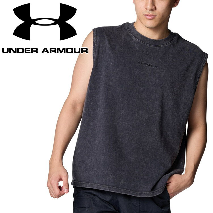 【ブラックフライデーMAX3,000円OFFクーポン発行中!!有効期間:11/20(木)20:00~11/27(木)01:59迄】クリアランス 返品不可 メール便配送 アンダーアーマー UAヘビーウエイト ウォッシュド スリーブレス シャツ 6001479-001 メンズ